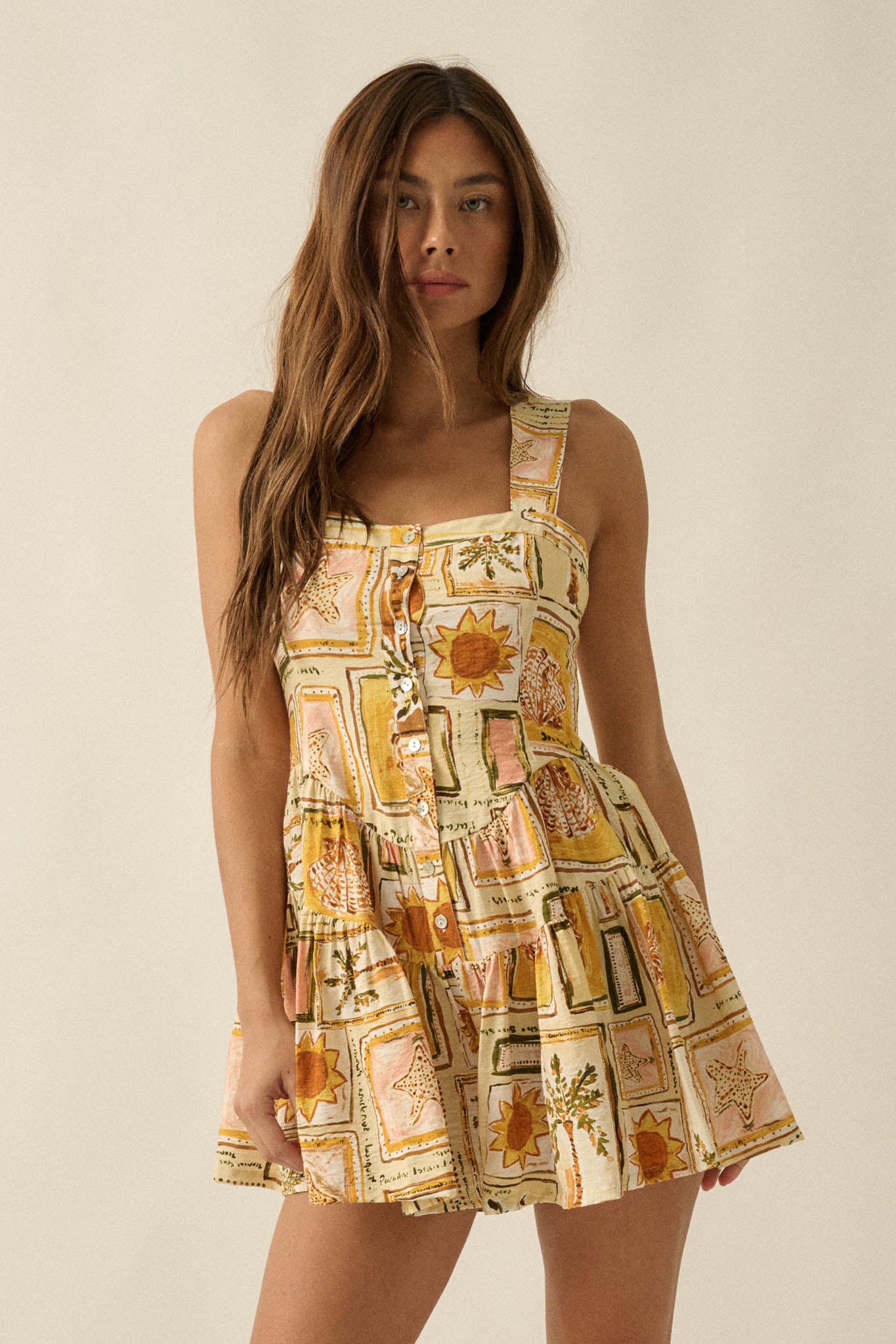 Paradise Bound Tropical-Print Tiered Ruffle Romper - ShopPromesa