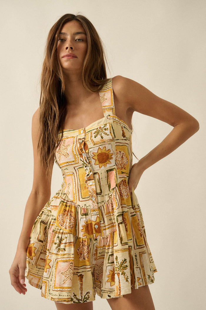 Paradise Bound Tropical-Print Tiered Ruffle Romper - ShopPromesa