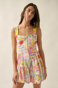 Paradise Bound Tropical-Print Tiered Ruffle Romper - ShopPromesa