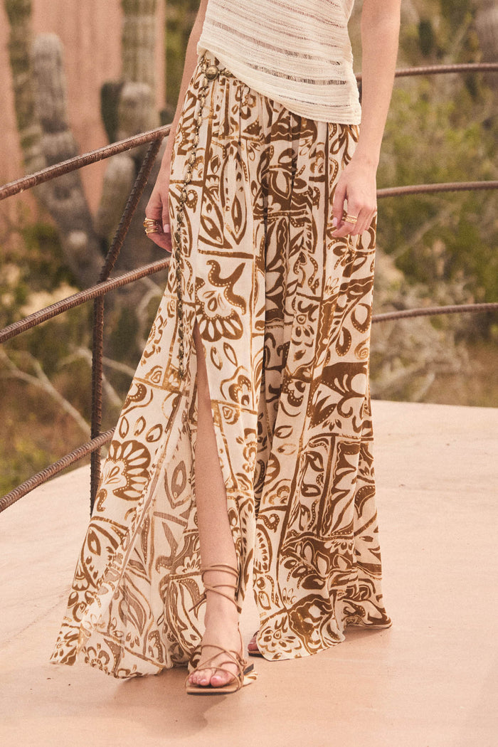 Beautiful Nomad Abstract Floral-Print Split-Hem Pants - ShopPromesa