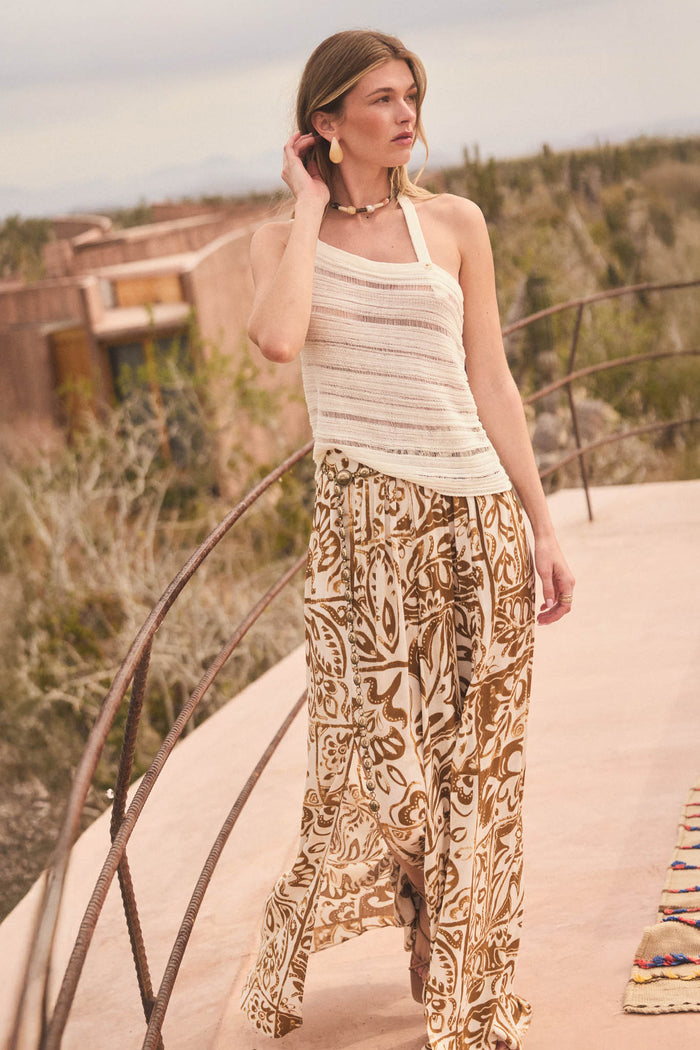 Beautiful Nomad Abstract Floral-Print Split-Hem Pants - ShopPromesa