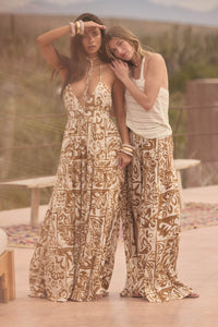 Beautiful Nomad Abstract Floral-Print Split-Hem Pants - ShopPromesa