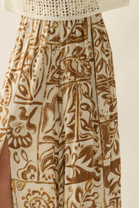 Beautiful Nomad Abstract Floral-Print Split-Hem Pants - ShopPromesa