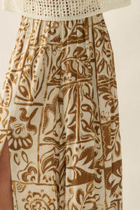 Beautiful Nomad Abstract Floral-Print Split-Hem Pants - ShopPromesa