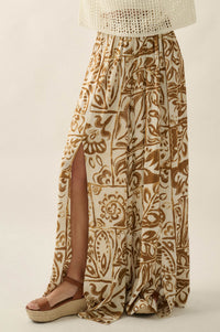 Beautiful Nomad Abstract Floral-Print Split-Hem Pants - ShopPromesa
