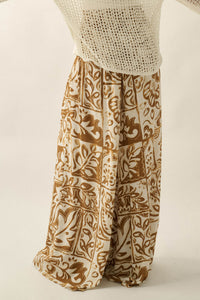 Beautiful Nomad Abstract Floral-Print Split-Hem Pants - ShopPromesa