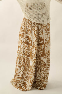 Beautiful Nomad Abstract Floral-Print Split-Hem Pants - ShopPromesa