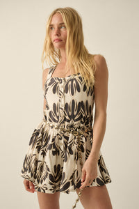 Sumptuous Beauty Ornate-Print Tiered Ruffle Romper - ShopPromesa