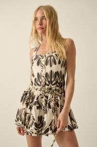 Sumptuous Beauty Ornate-Print Tiered Ruffle Romper - ShopPromesa