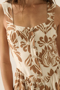 Sumptuous Beauty Ornate-Print Tiered Ruffle Romper - ShopPromesa