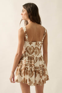 Sumptuous Beauty Ornate-Print Tiered Ruffle Romper - ShopPromesa