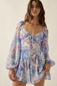 Pretty in Pastel Floral Chiffon Tie-Front Romper - ShopPromesa