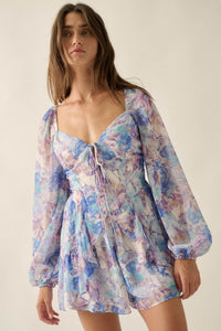 Pretty in Pastel Floral Chiffon Tie-Front Romper - ShopPromesa