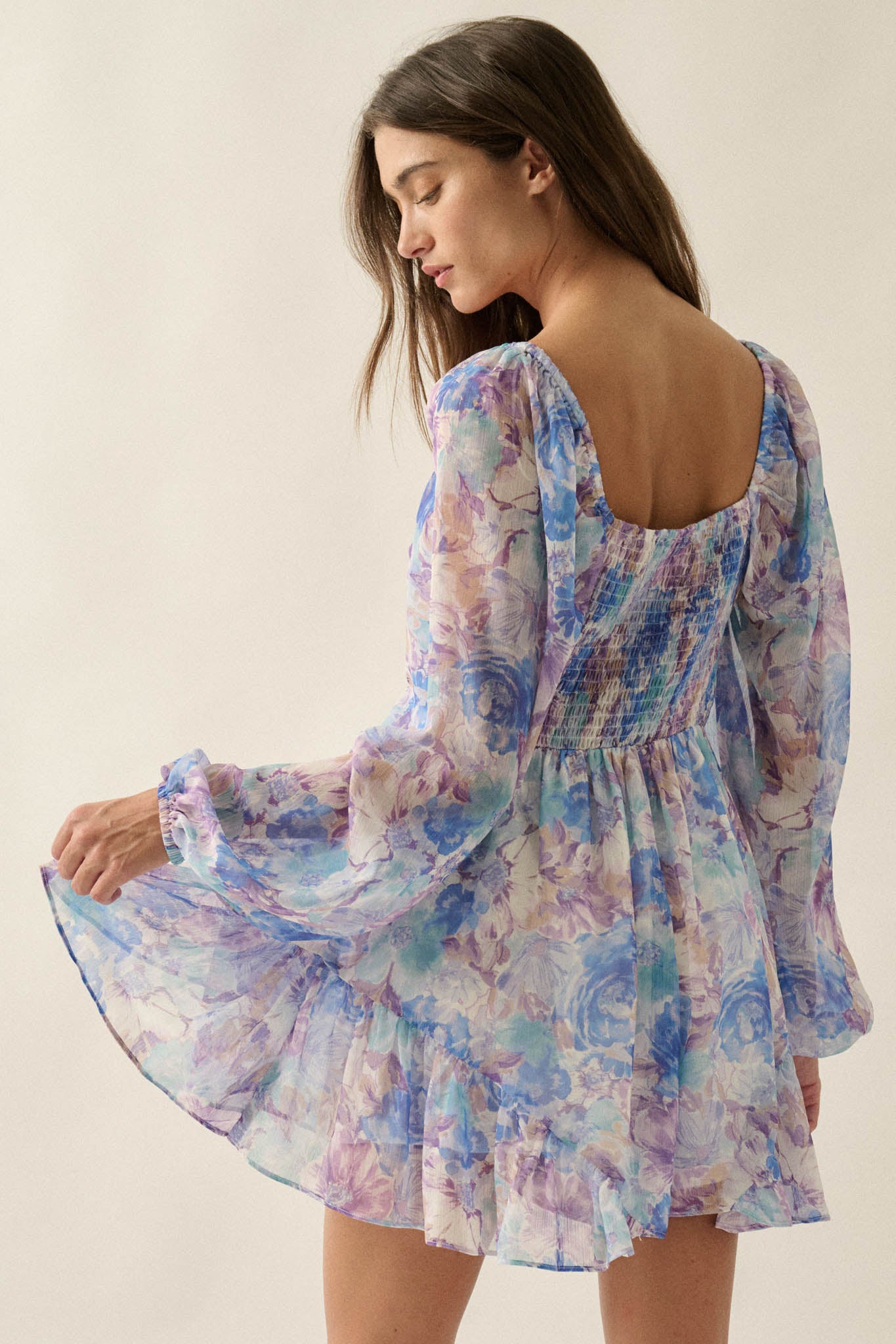 Pretty in Pastel Floral Chiffon Tie-Front Romper - ShopPromesa