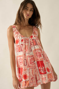 Chasing Paradise Tropical-Print Tie-Back Romper - ShopPromesa