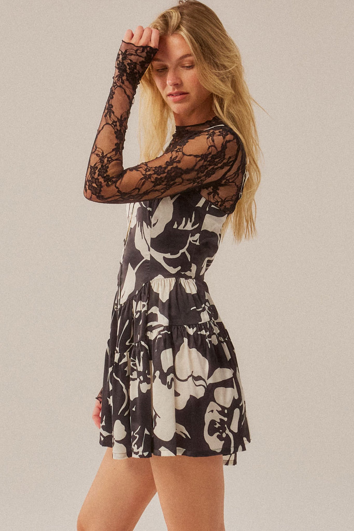 Charmed Life Floral Satin Tiered Sweetheart Romper - ShopPromesa