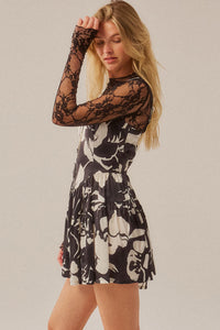 Charmed Life Floral Satin Tiered Sweetheart Romper - ShopPromesa