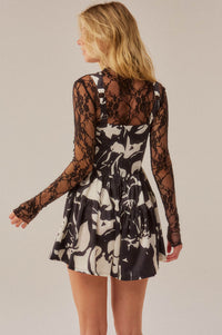 Charmed Life Floral Satin Tiered Sweetheart Romper - ShopPromesa