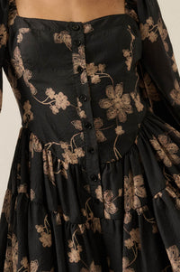 Truly Timeless Floral Tiered Ruffle Balloon-Sleeve Romper - ShopPromesa