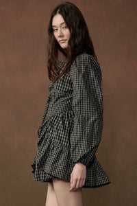 Square Deal Plaid Ruffled Tie-Front Romper - ShopPromesa