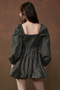 Square Deal Plaid Ruffled Tie-Front Romper - ShopPromesa