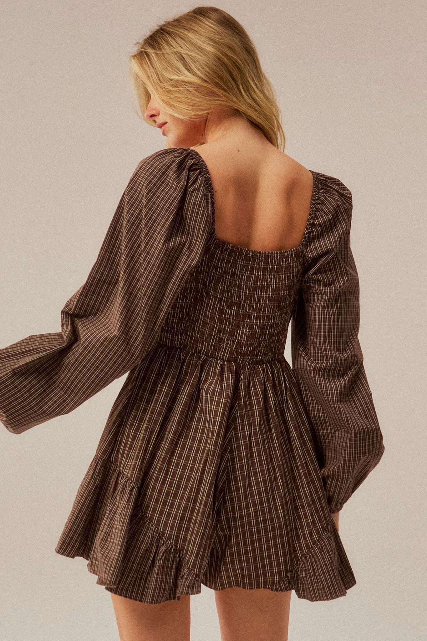 Square Deal Plaid Ruffled Tie-Front Romper - ShopPromesa