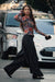 Walk This Way Gabardine Pleated Wide-Leg Pants
