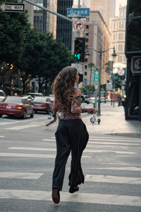 Walk this Way Gabardine Pleated Wide-Leg Pants - ShopPromesa