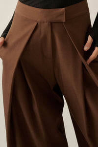 Walk this Way Gabardine Pleated Wide-Leg Pants - ShopPromesa