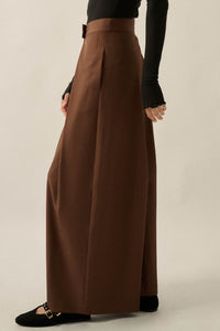 Walk this Way Gabardine Pleated Wide-Leg Pants - ShopPromesa