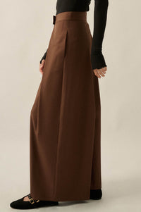 Walk this Way Gabardine Pleated Wide-Leg Pants - ShopPromesa