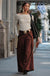Walk This Way Gabardine Pleated Wide-Leg Pants