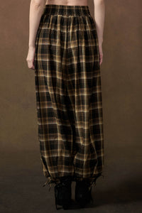 Plaid Mood High-Waist Drawstring-Hem Balloon Pants - ShopPromesa