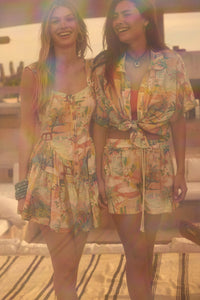 Jamaican Me Crazy Tropical-Print Tiered Romper - ShopPromesa
