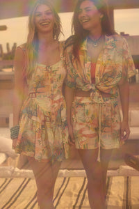 Jamaican Me Crazy Tropical-Print Tiered Romper - ShopPromesa