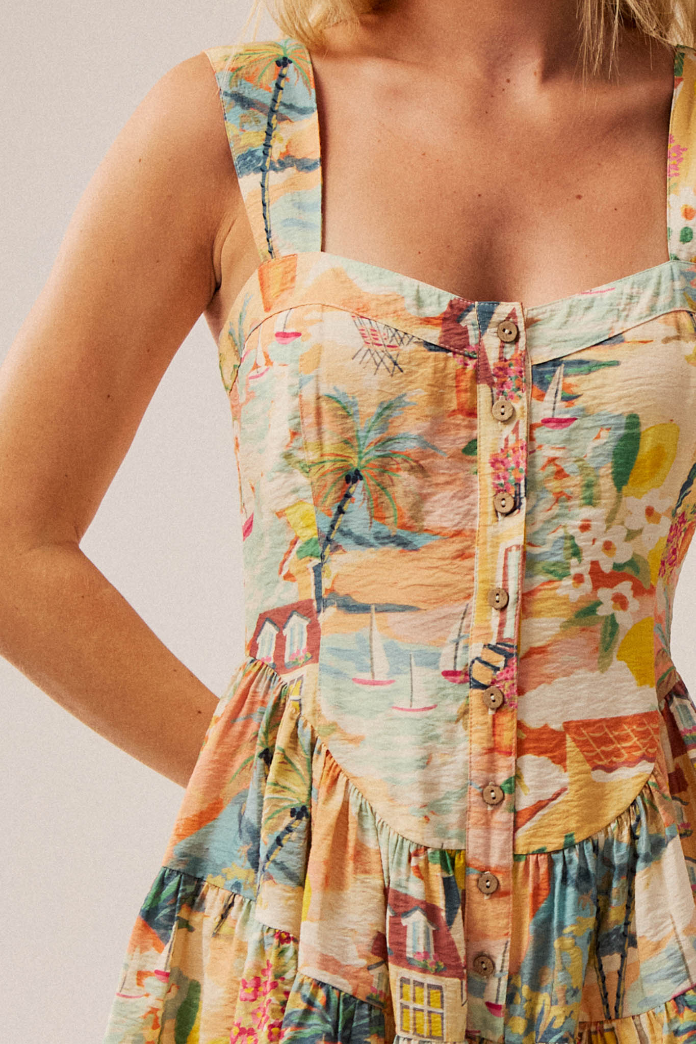 Jamaican Me Crazy Tropical-Print Tiered Romper - ShopPromesa