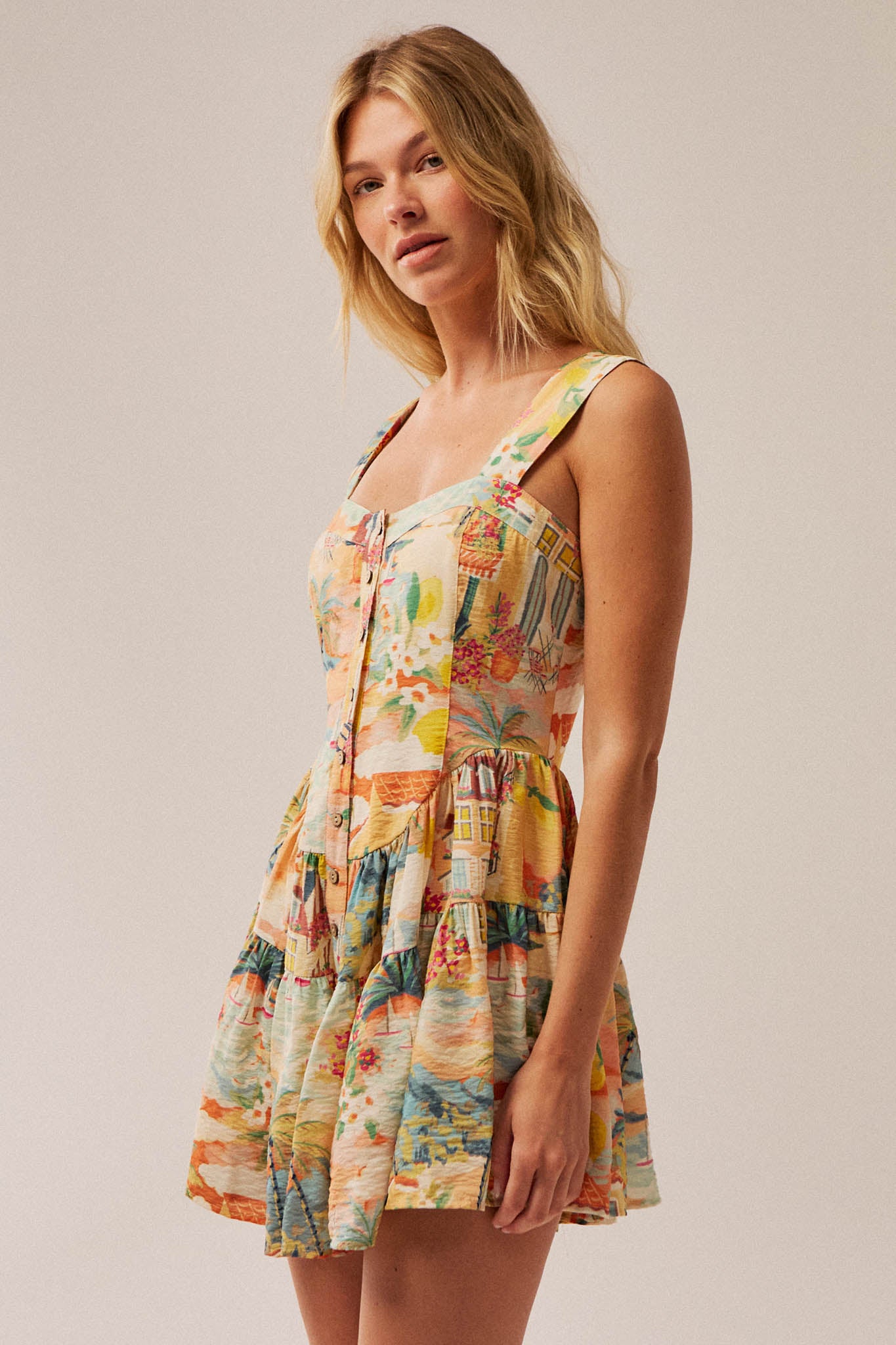 Jamaican Me Crazy Tropical-Print Tiered Romper - ShopPromesa