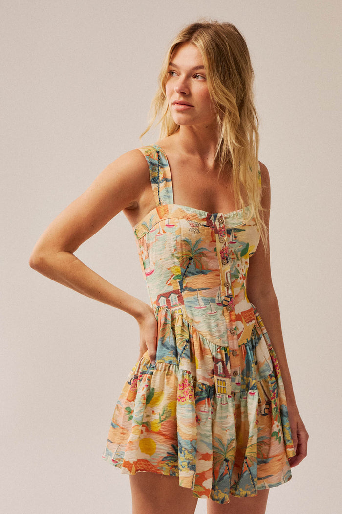 Jamaican Me Crazy Tropical-Print Tiered Romper - ShopPromesa
