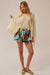 Iris Bloom Floral Satin Drawstring Mini Skort - ShopPromesa
