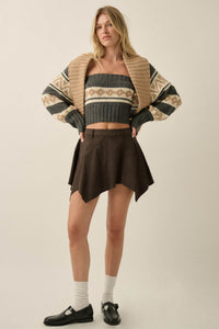Smooth Talker Vegan Suede Handkerchief Mini Skort - ShopPromesa