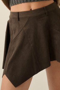 Smooth Talker Vegan Suede Handkerchief Mini Skort - ShopPromesa