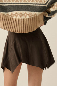 Smooth Talker Vegan Suede Handkerchief Mini Skort - ShopPromesa
