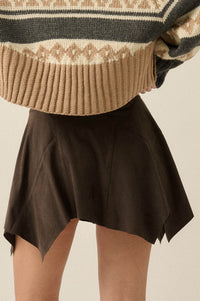Smooth Talker Vegan Suede Handkerchief Mini Skort - ShopPromesa