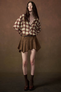 Smooth Talker Vegan Suede Handkerchief Mini Skort - ShopPromesa