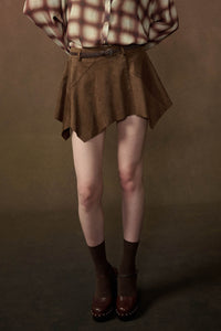 Smooth Talker Vegan Suede Handkerchief Mini Skort - ShopPromesa