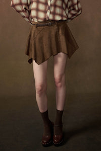 Smooth Talker Vegan Suede Handkerchief Mini Skort - ShopPromesa