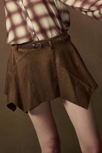 Smooth Talker Vegan Suede Handkerchief Mini Skort - ShopPromesa
