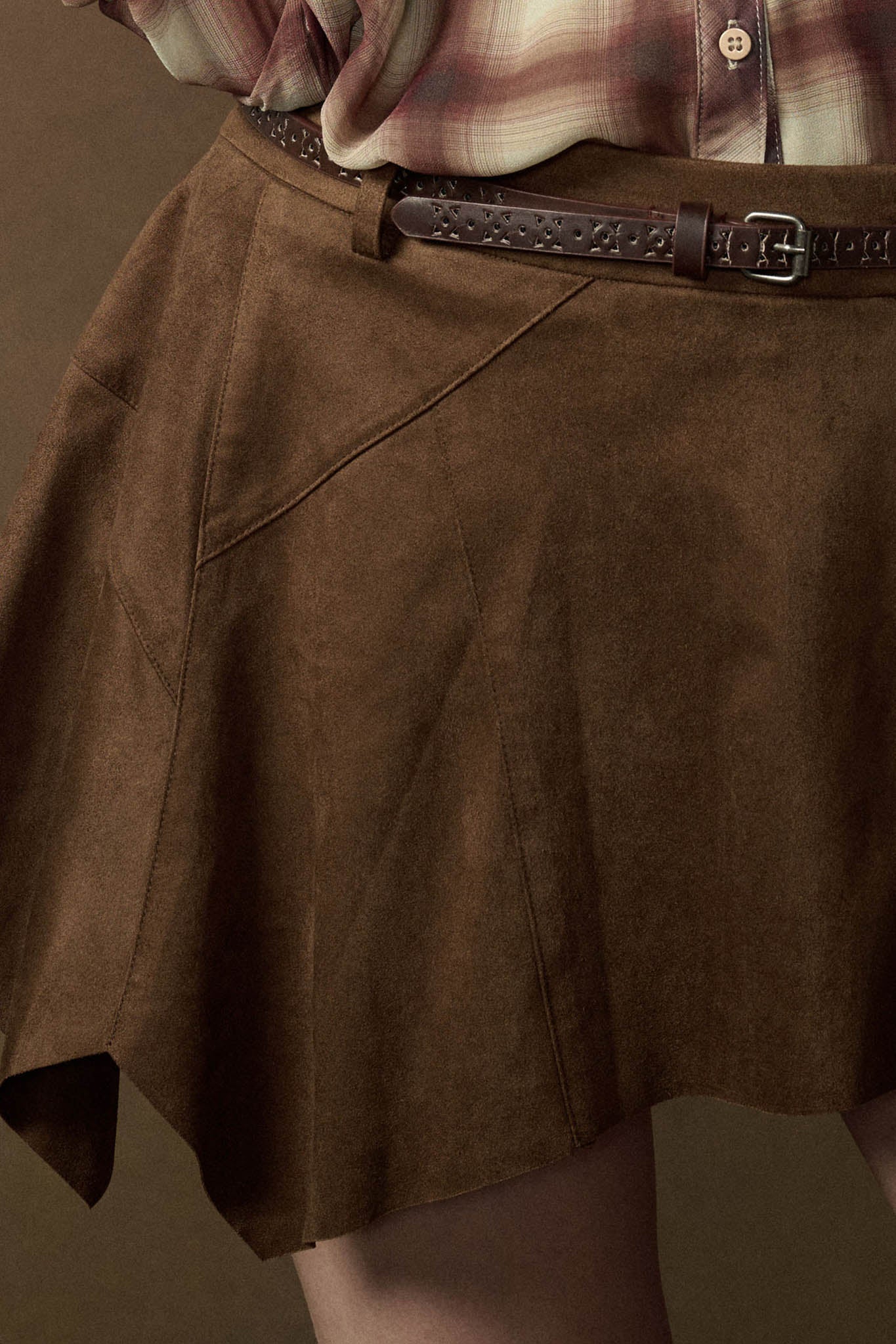Smooth Talker Vegan Suede Handkerchief Mini Skort - ShopPromesa