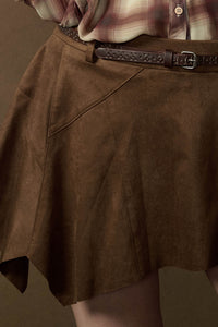Smooth Talker Vegan Suede Handkerchief Mini Skort - ShopPromesa