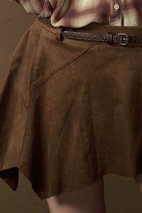 Smooth Talker Vegan Suede Handkerchief Mini Skort - ShopPromesa